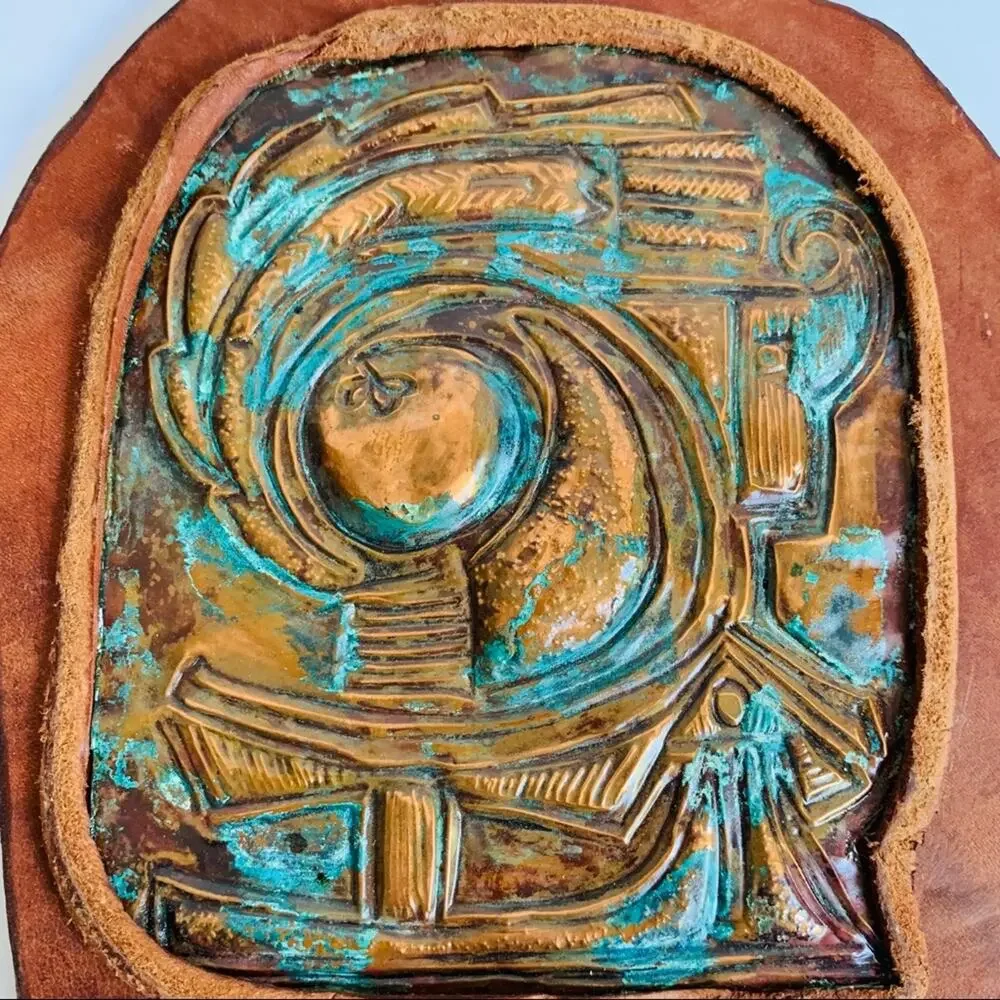 Vintage Embossed Copper Leather Art